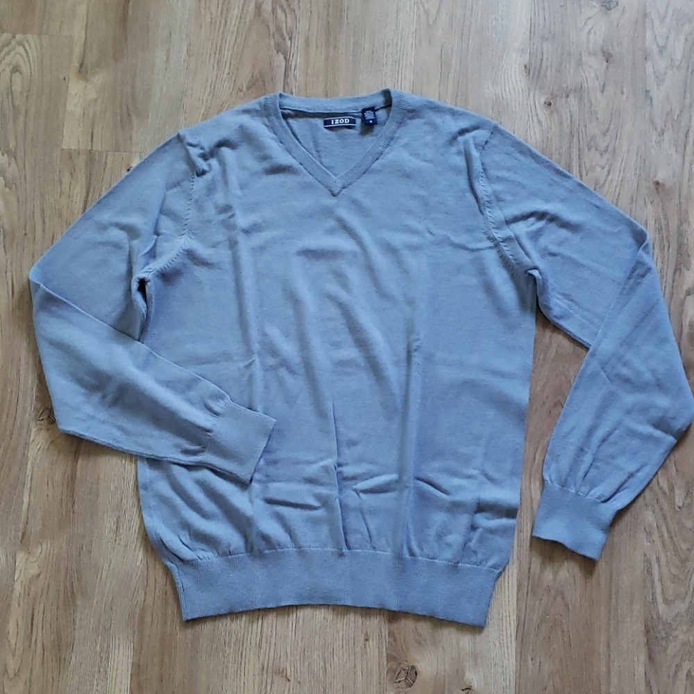 IZOD Cotton Blend Lightweight Baby Blue Sweater